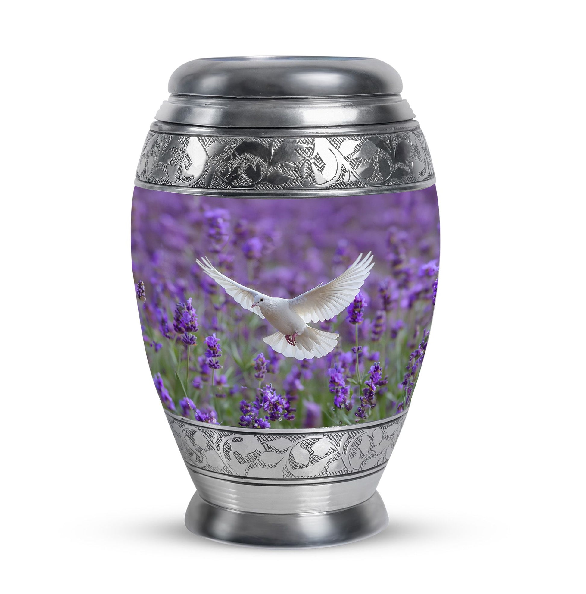 White Dove On Purple Theme 3 Inch Keepsake