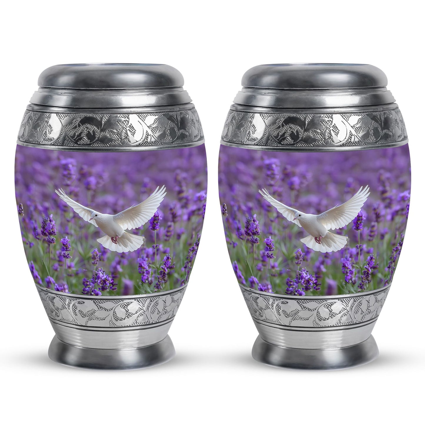 White Dove On Purple Theme 3 Inch Keepsake Pack of 2