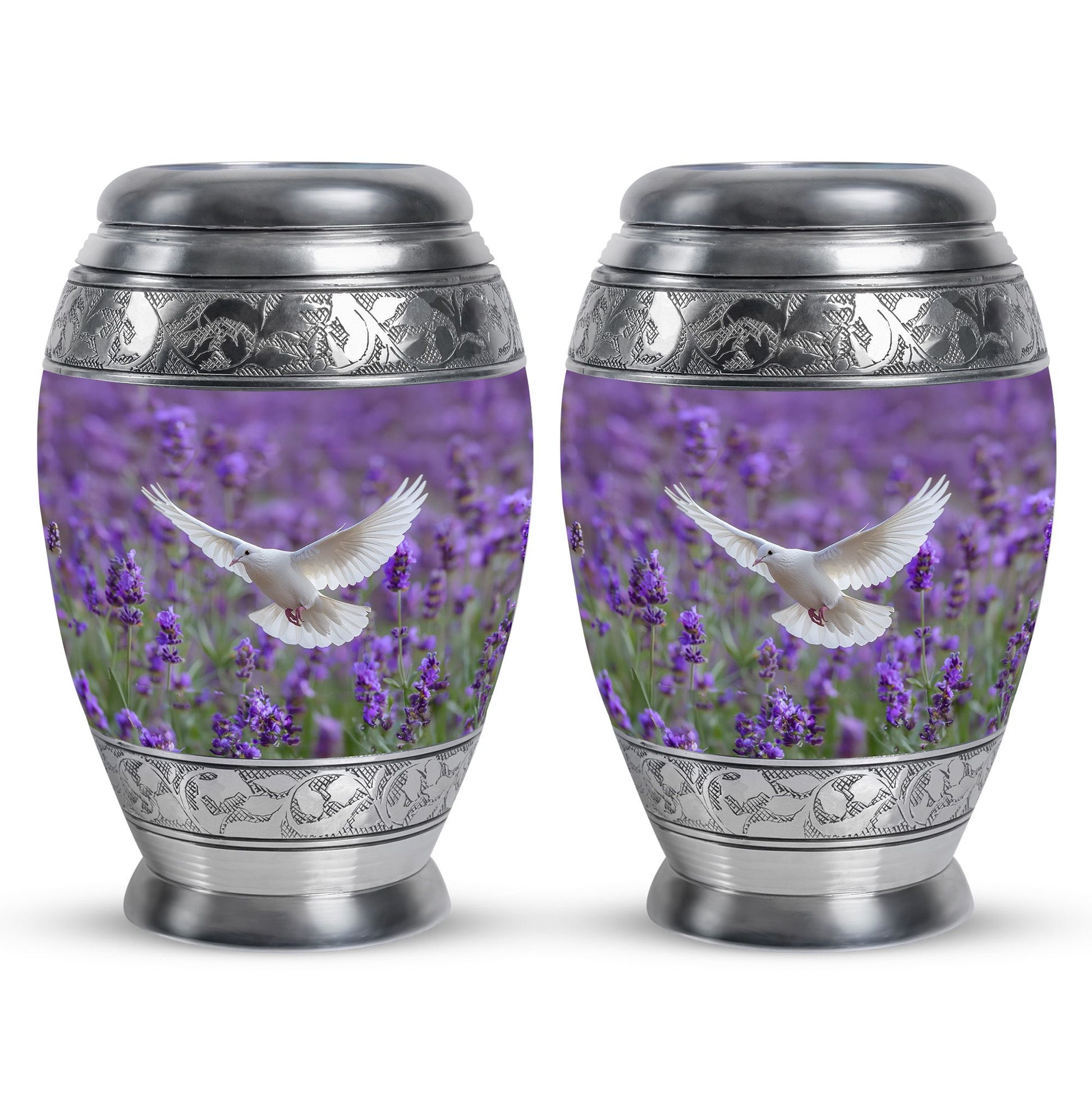 White Dove On Purple Theme 3 Inch Keepsake Pack of 2