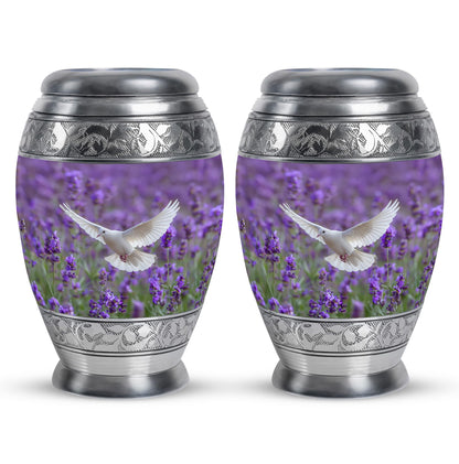 White Dove On Purple Theme 3 Inch Keepsake Pack of 2