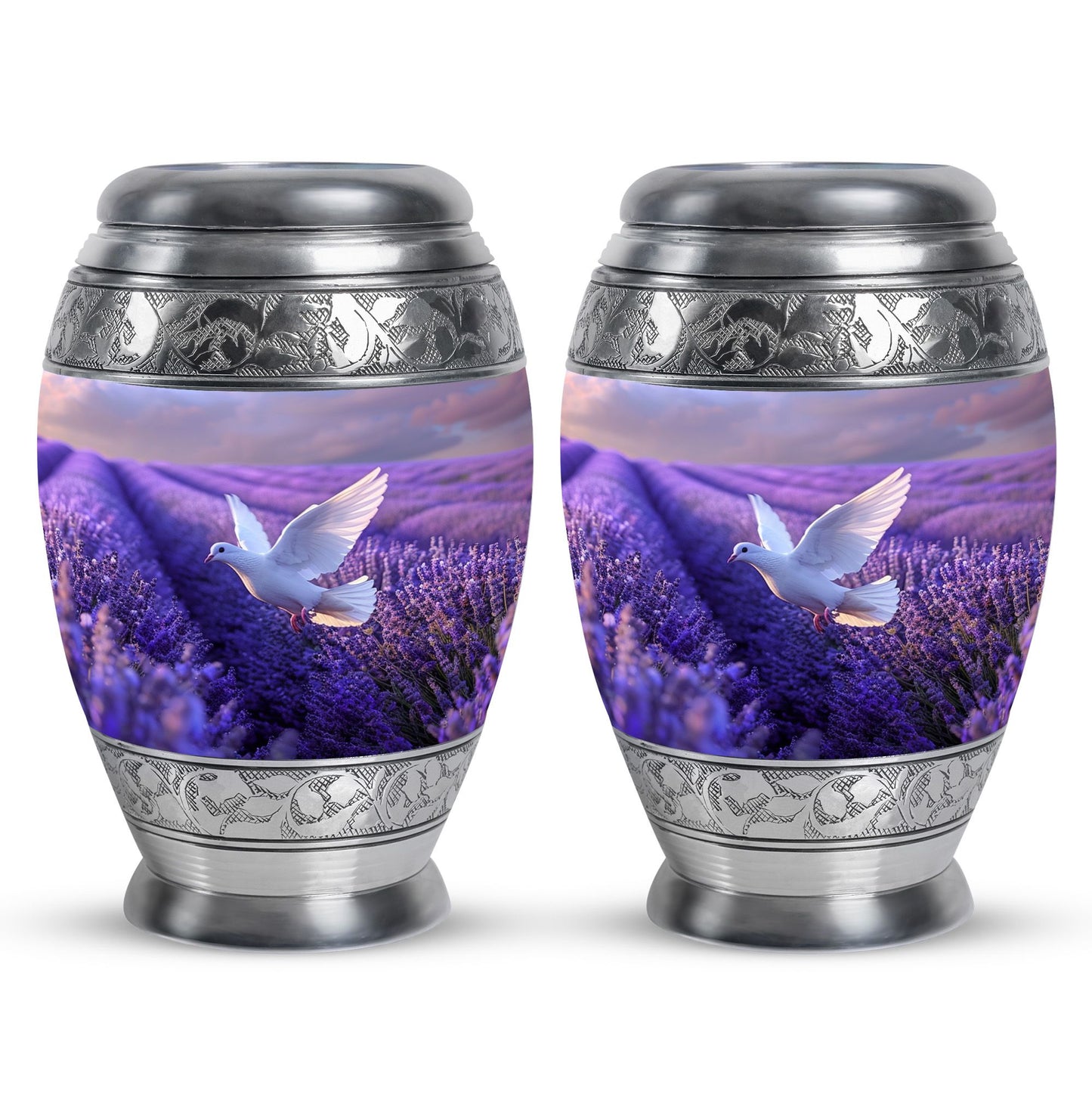 White Dove On Purple Theme 3 Inch Keepsake Pack of 2