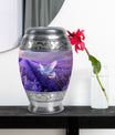 White Dove On Purple Theme Large Urn With 1 Keepsake Urn