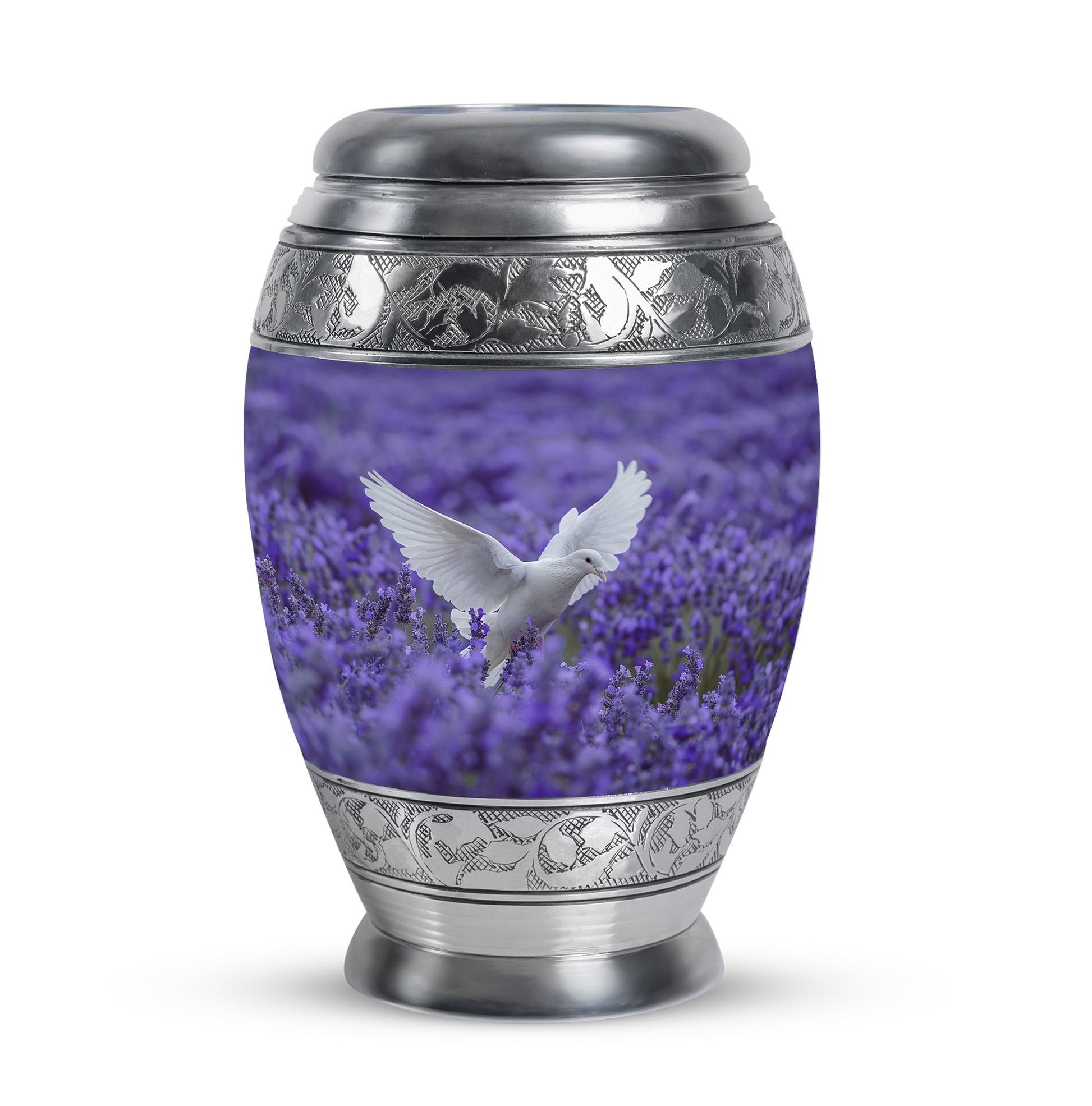 White Dove On Purple Theme 3 Inch Keepsake