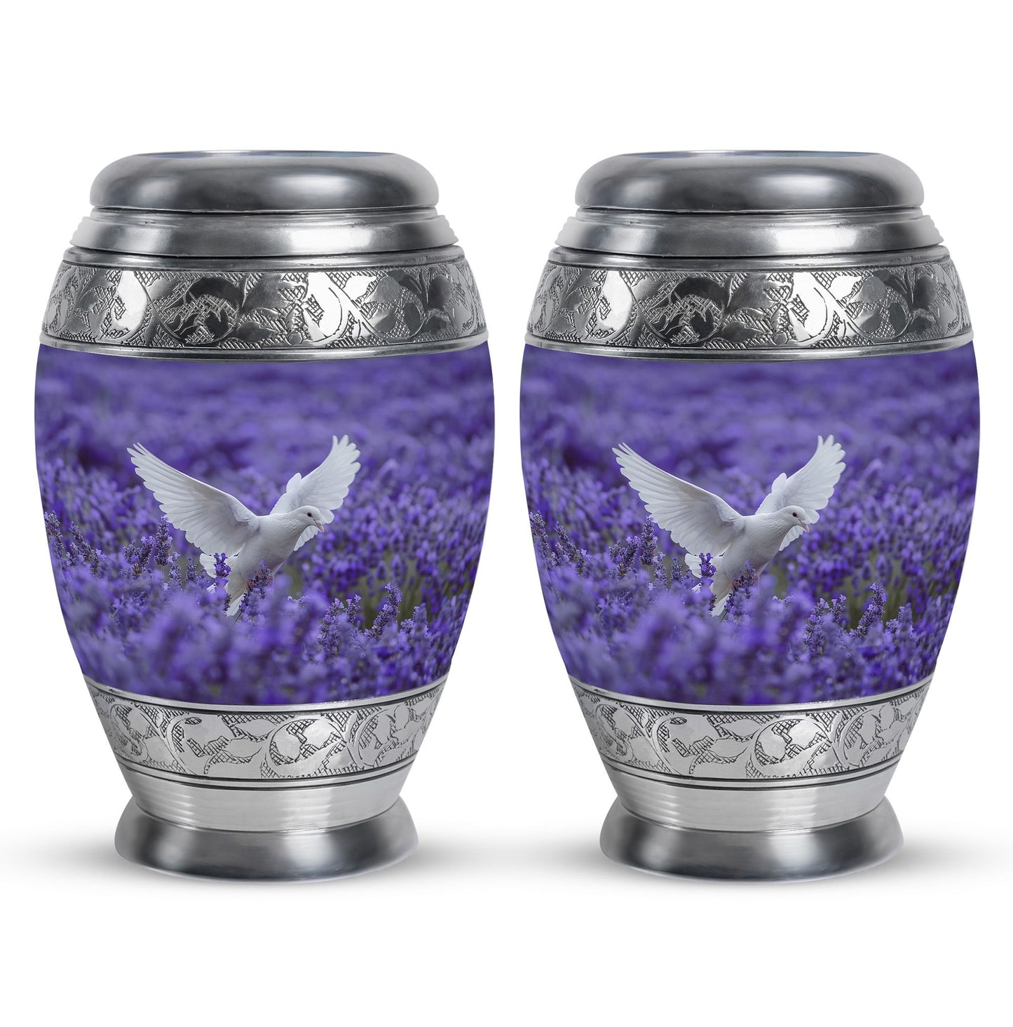 White Dove On Purple Theme 3 Inch Keepsake Pack of 2
