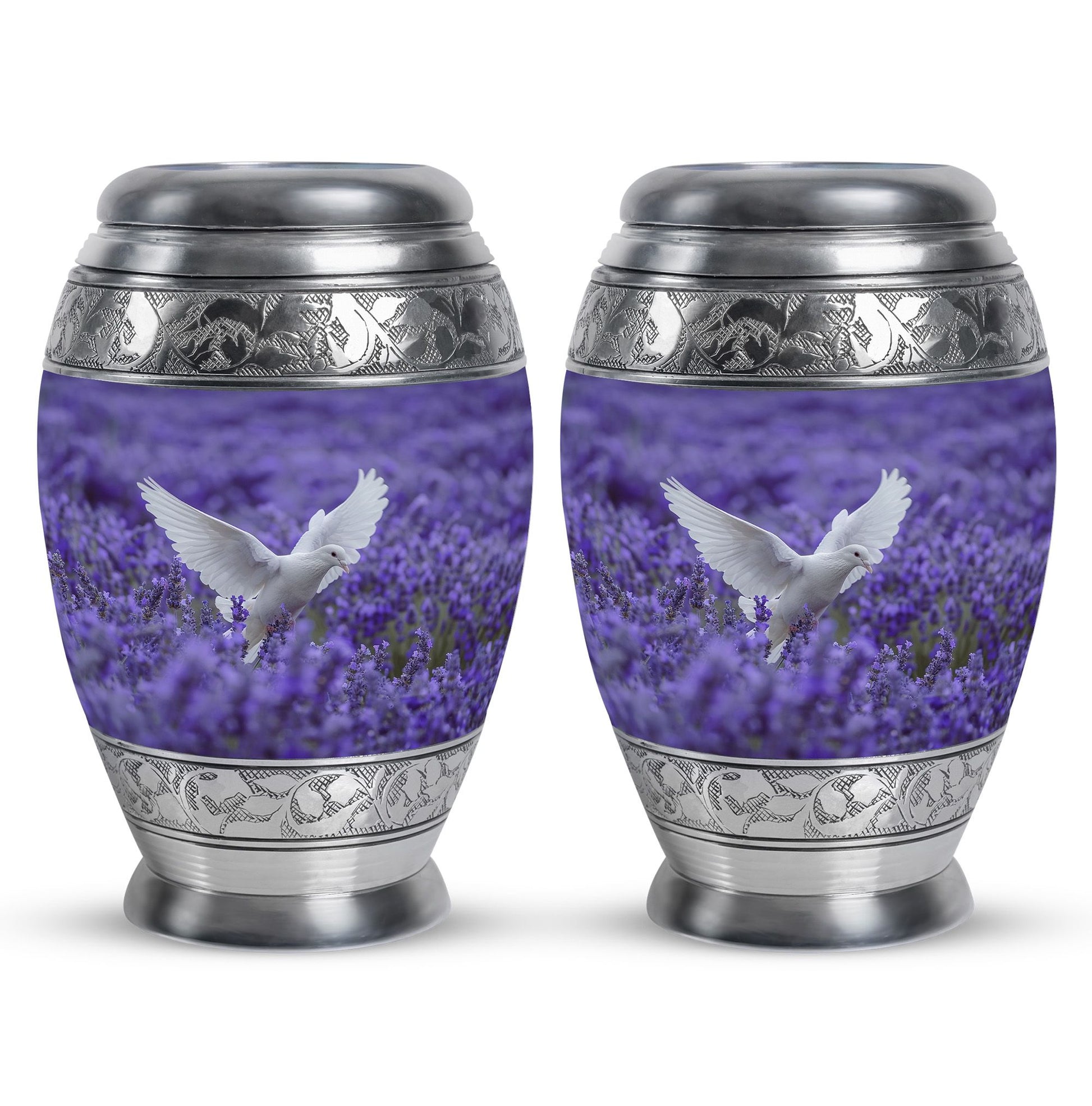 White Dove On Purple Theme 3 Inch Keepsake Pack of 2