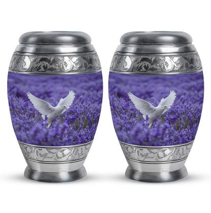 White Dove On Purple Theme 3 Inch Keepsake Pack of 2