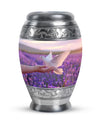 White Dove On Purple Theme 3 Inch Keepsake