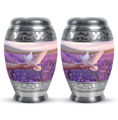 White Dove On Purple Theme 3 Inch Keepsake Pack of 2