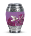 White Dove On Purple Theme 3 Inch Keepsake