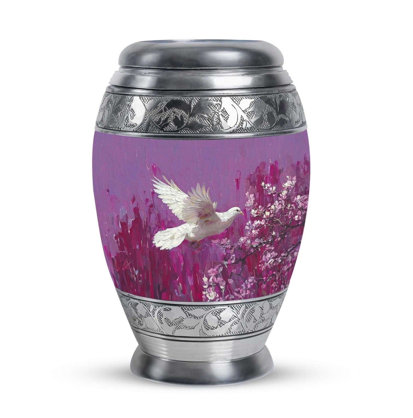 White Dove On Purple Theme 3 Inch Keepsake