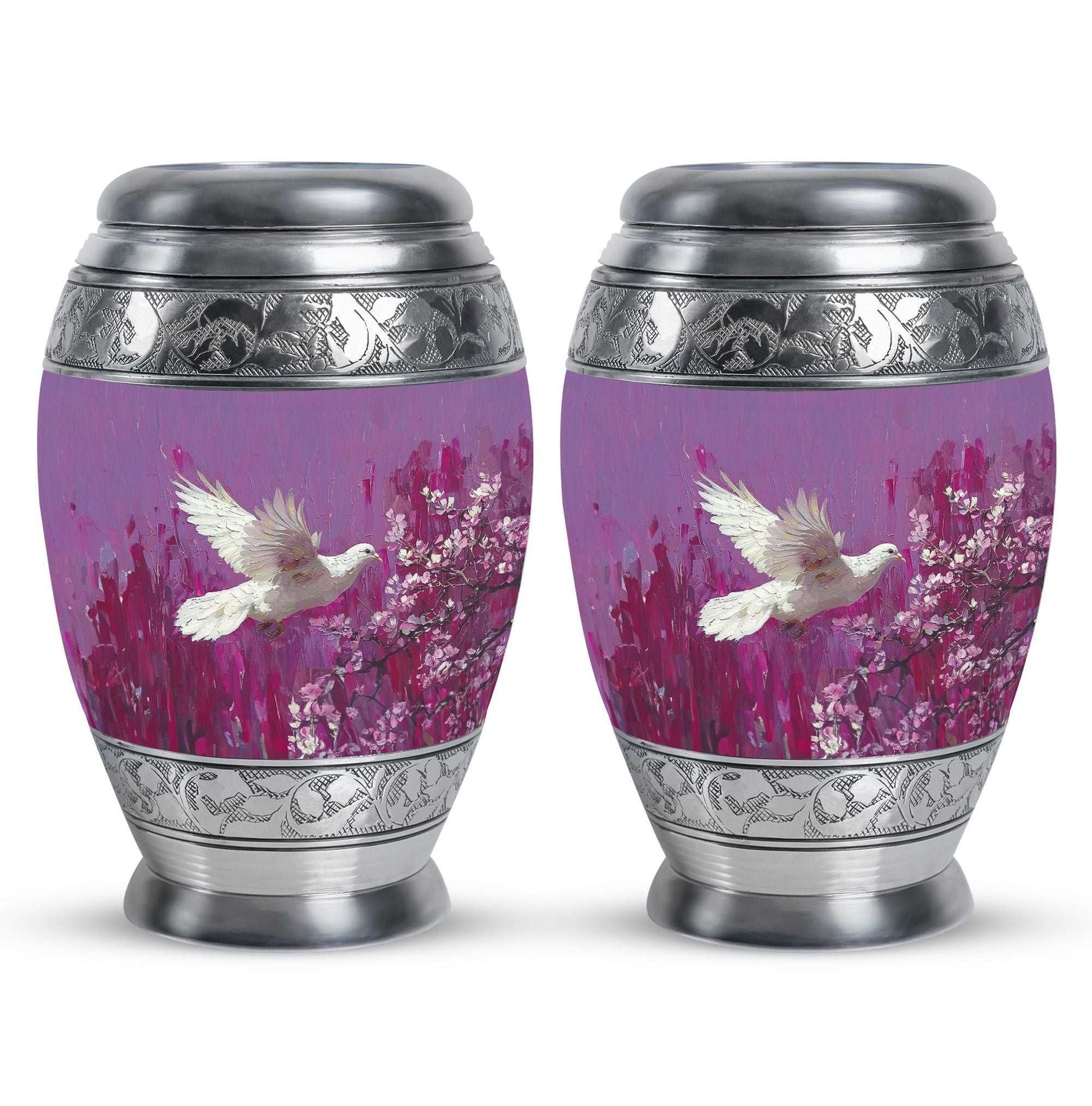 White Dove On Purple Theme 3 Inch Keepsake Pack of 2