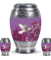 White Dove On Purple Theme Large Urn With 2 Keepsake Urn