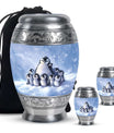 Penguin Theme Large Urn With 2 Keepsake Urn