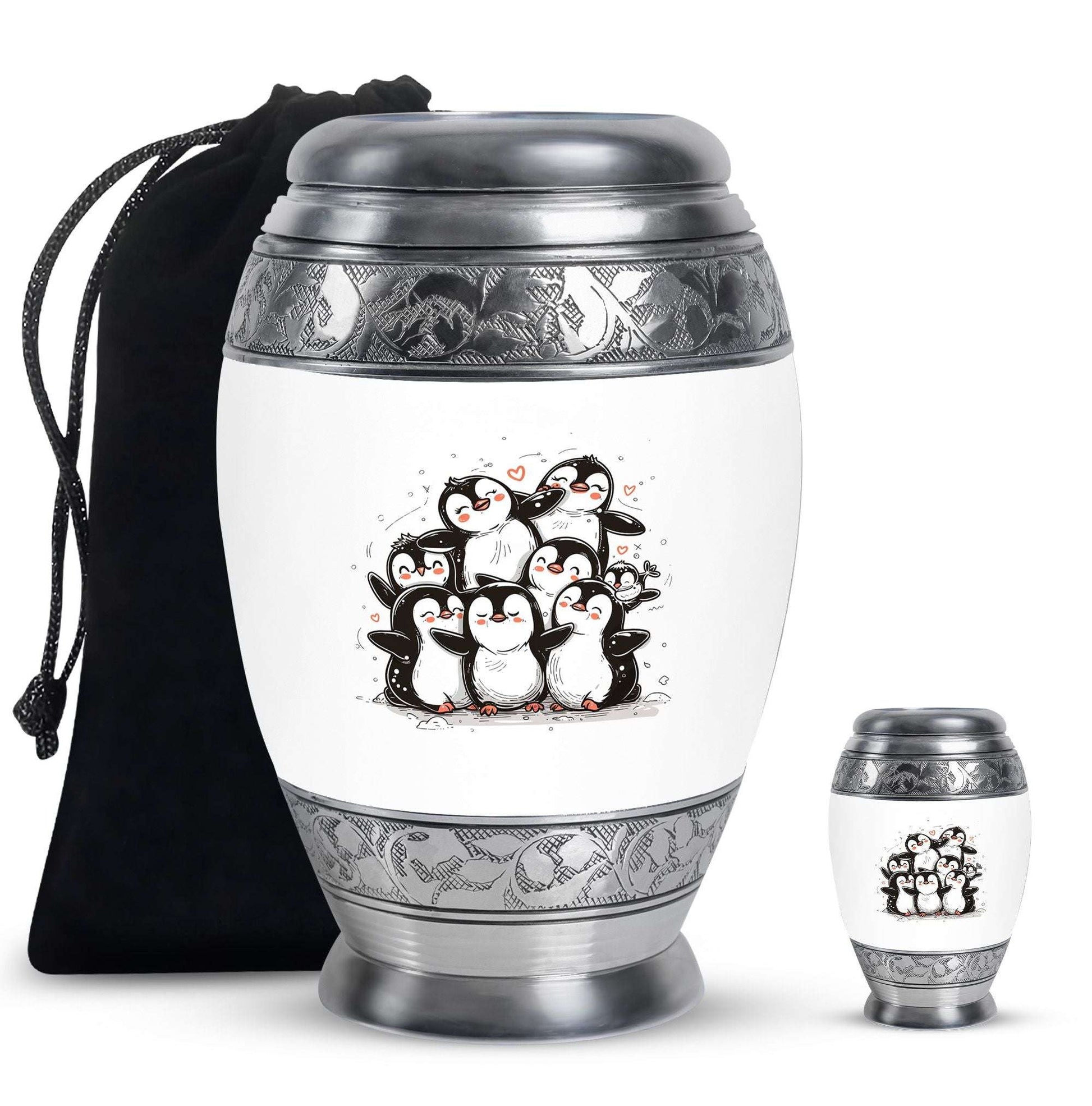 Penguin Theme Large Urn With 1 Keepsake Urn