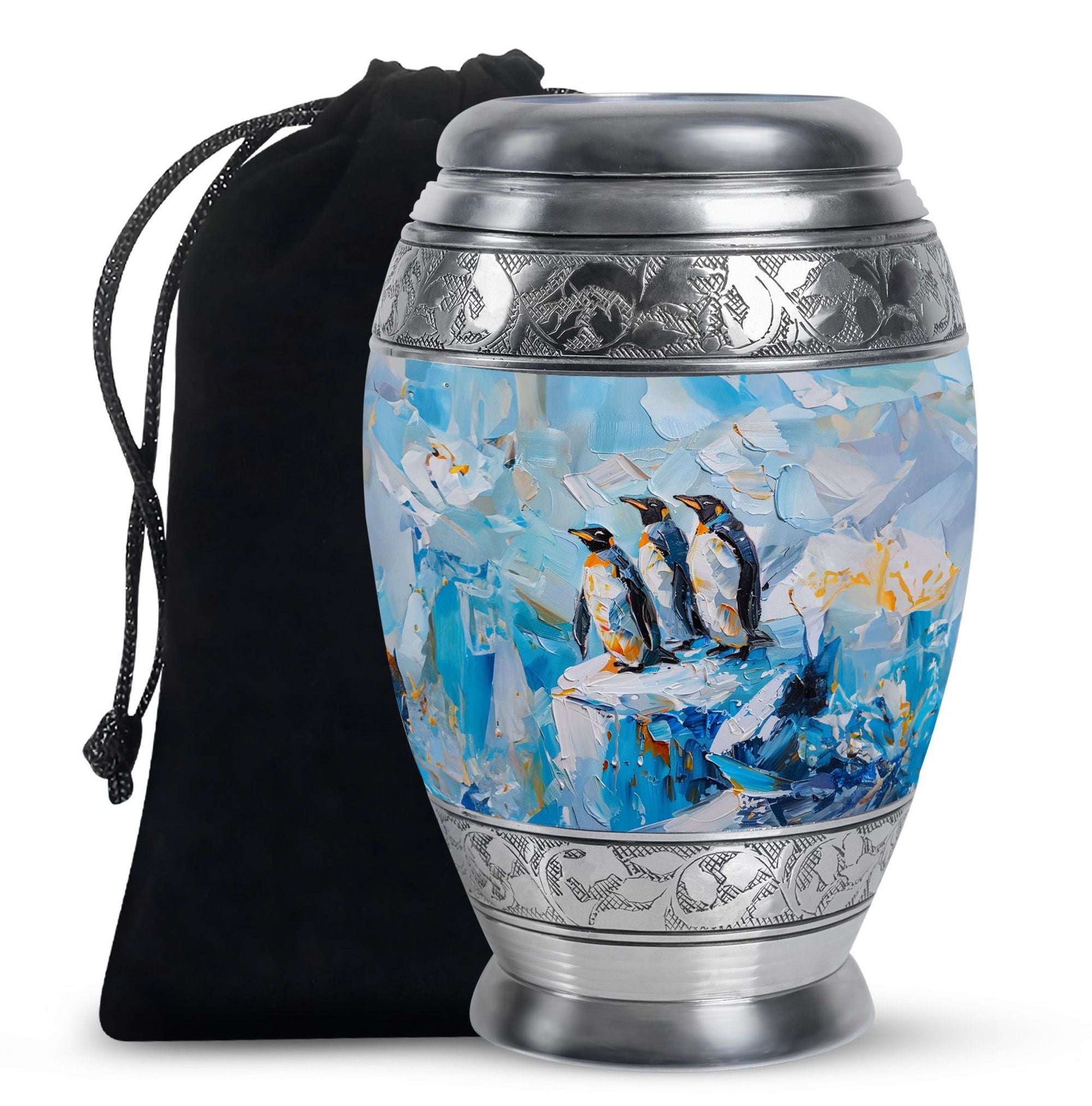 Penguin Theme Large Urn 10 Inch