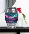 Aurora Borealis Theme Large Urn With 1 Keepsake Urn