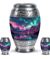 Aurora Borealis Theme Large Urn With 2 Keepsake Urn