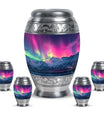 Aurora Borealis Theme Large Urn With 4 Keepsake Urn