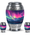 Aurora Borealis Theme Large Urn With 2 Keepsake Urn