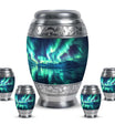Aurora Borealis Borealis Theme Large Urn With 4 Keepsake Urn