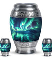 Aurora Borealis Borealis Theme Large Urn With 2 Keepsake Urn