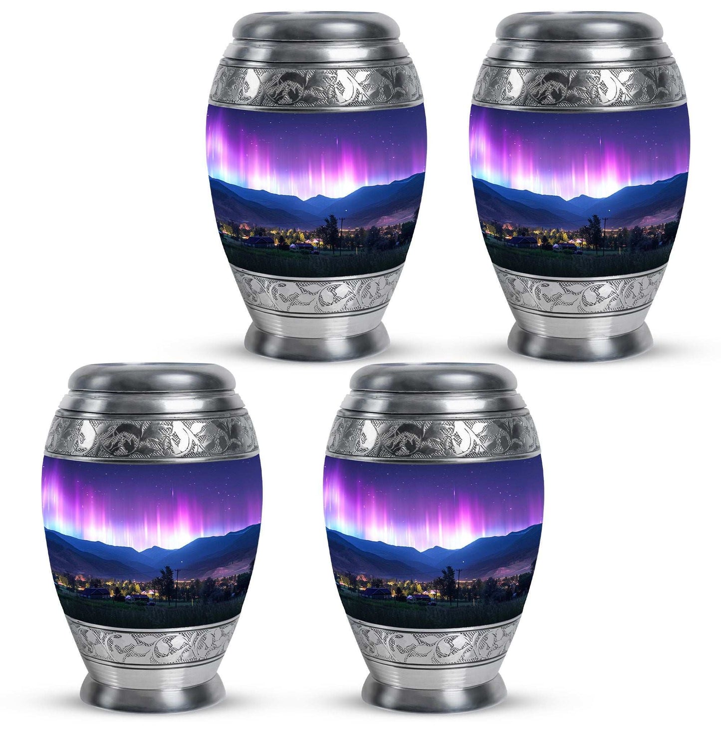Aurora Borealis Theme 3 Inch Keepsake Pack of 4