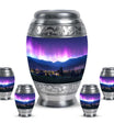 Aurora Borealis Theme Large Urn With 4 Keepsake Urn