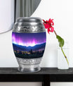 Aurora Borealis Theme Large Urn With 1 Keepsake Urn