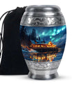 Aurora Borealis Borealis Theme Large Urn 10 Inch