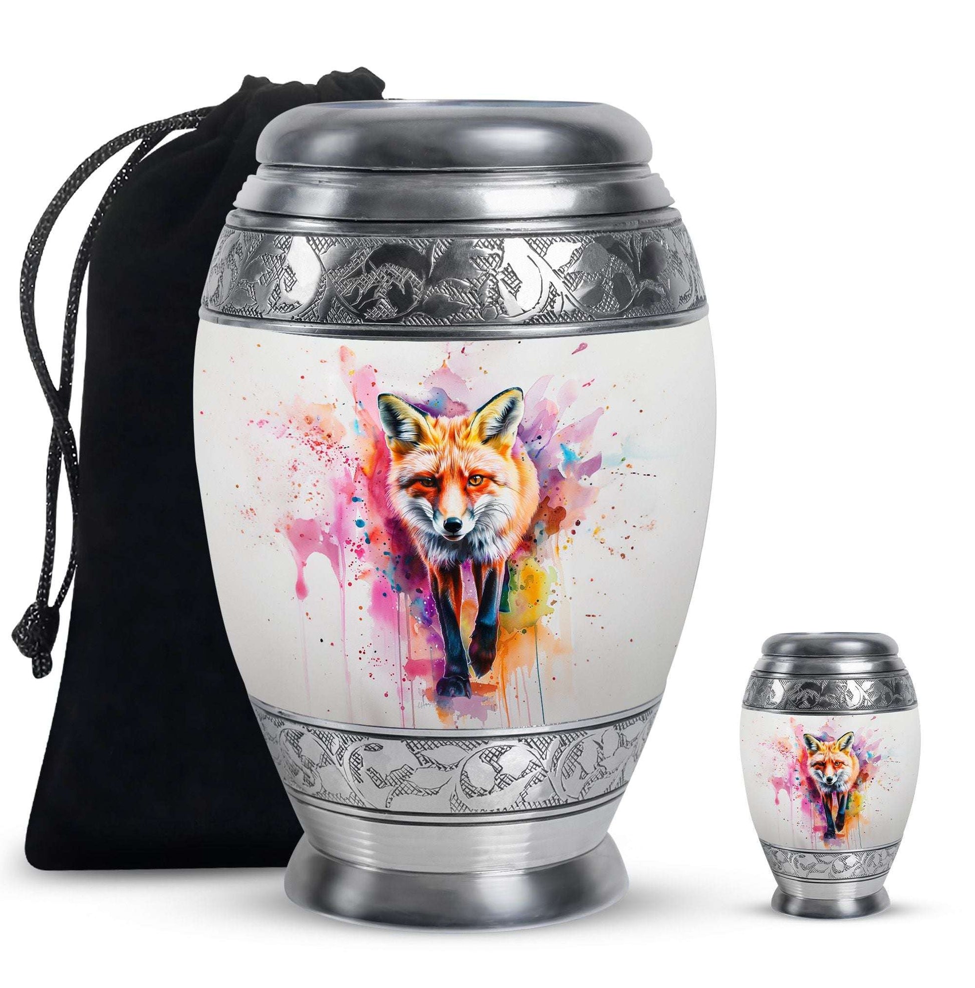 Fox Theme Large Urn With 1 Keepsake Urn
