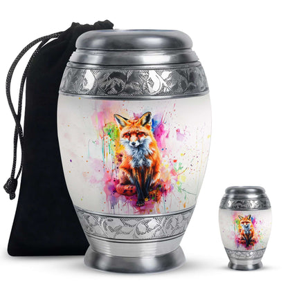 Fox Theme Large Urn With 1 Keepsake Urn