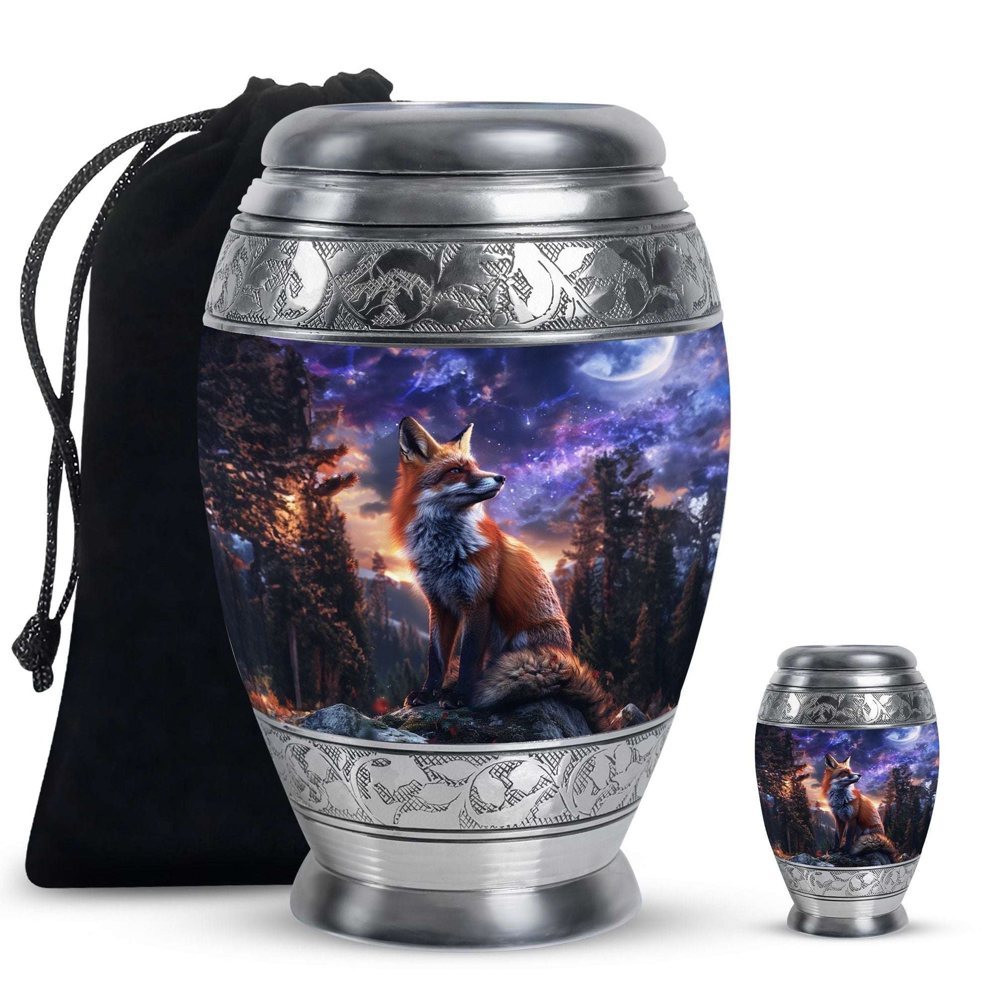 Fox Theme Large Urn With 1 Keepsake Urn