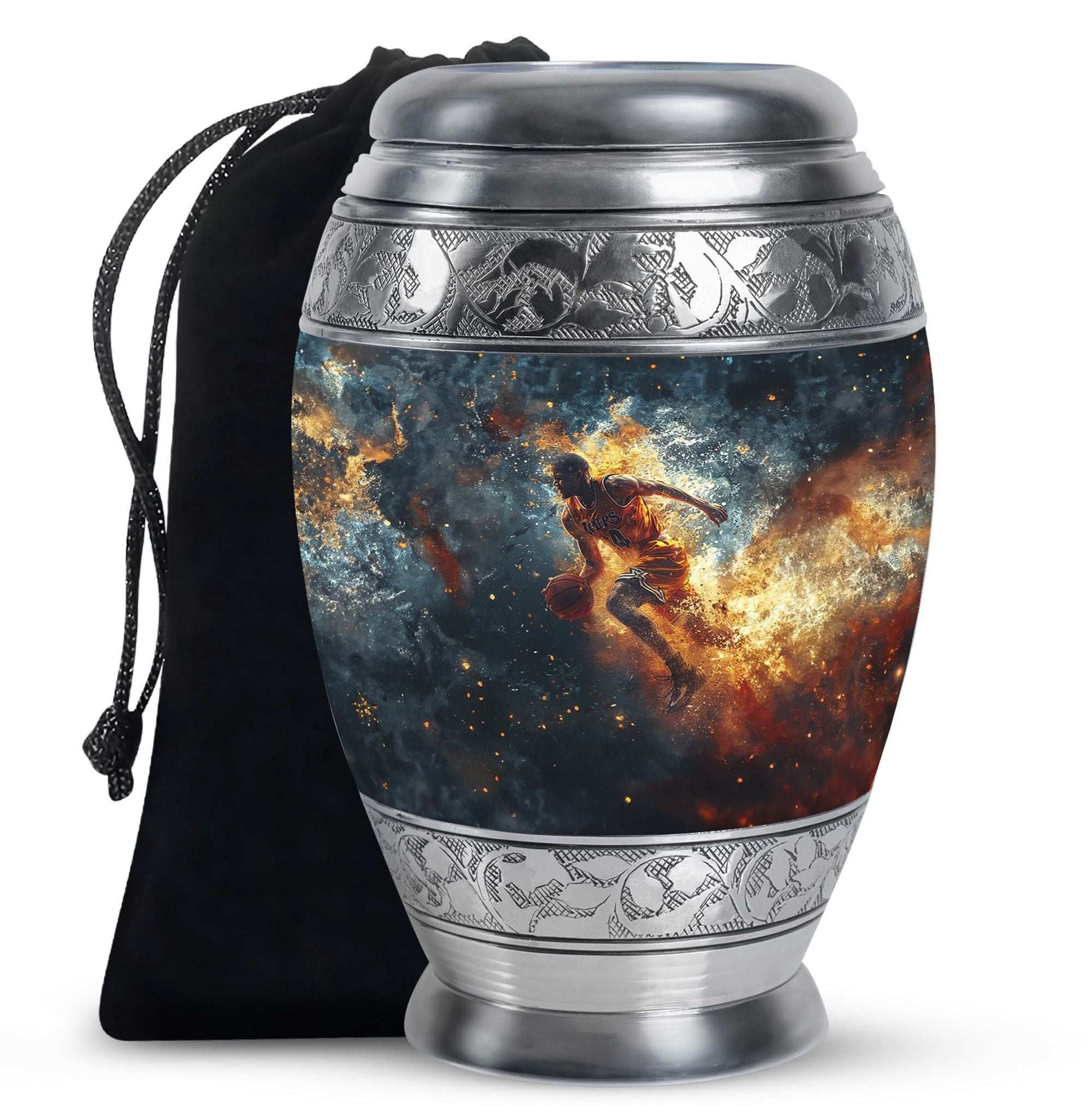 Basketball Theme Large Urn 10 Inch