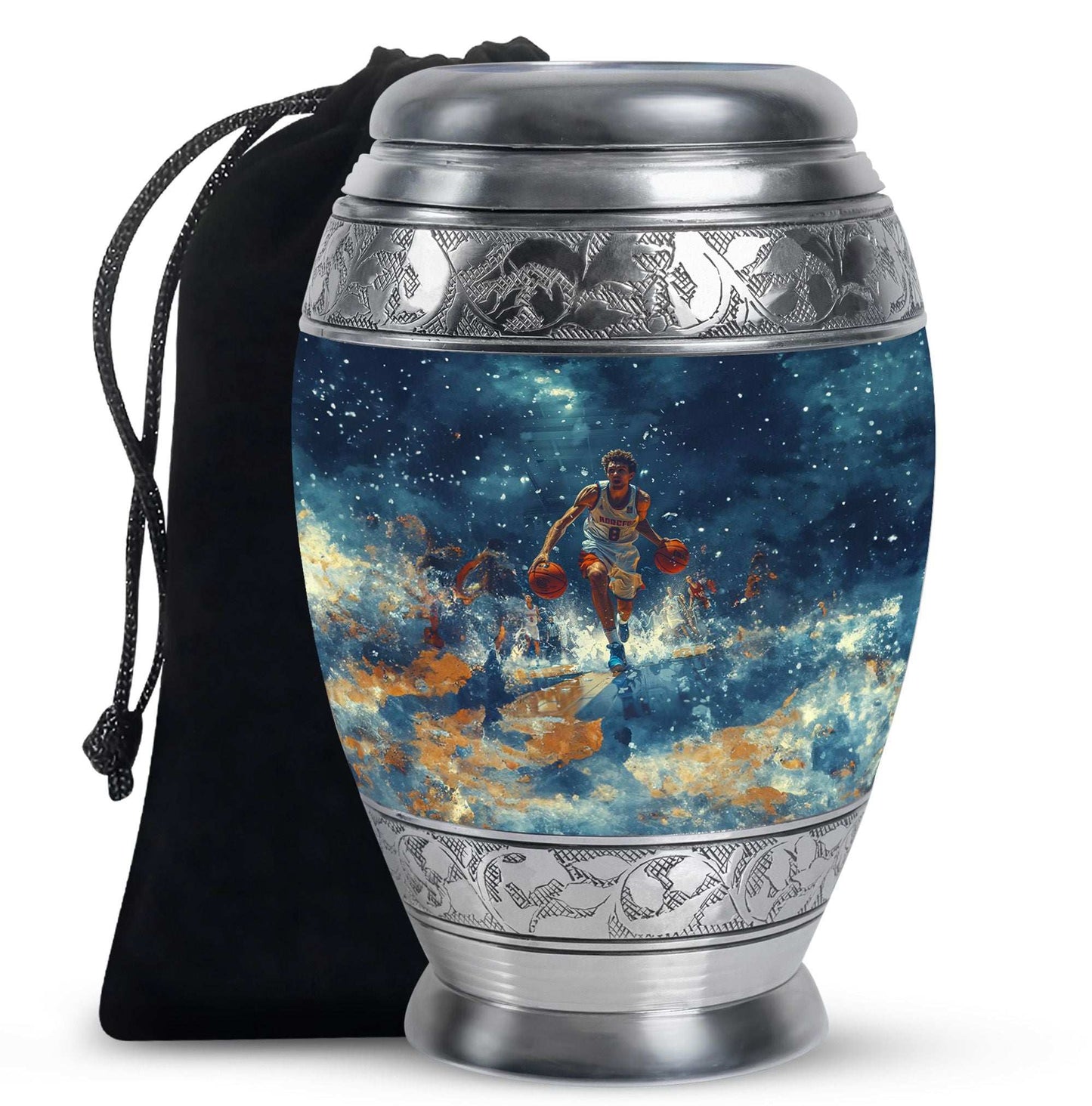 Basketball Theme Large Urn 10 Inch