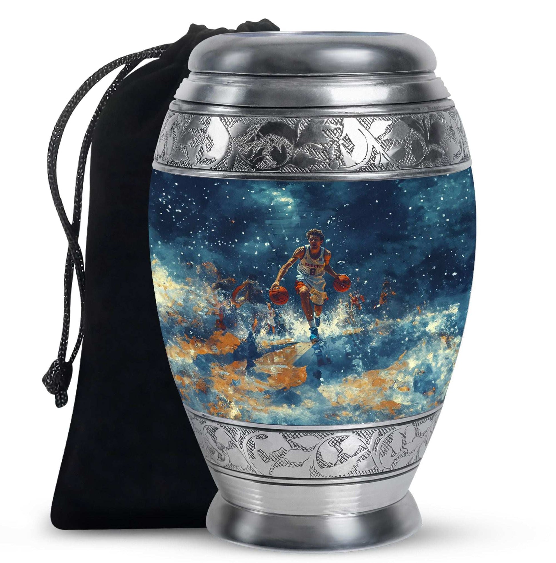 Basketball Theme Large Urn 10 Inch