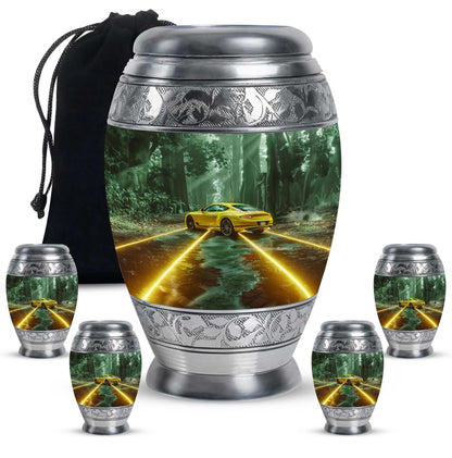 Car Theme Large Urn With 4 Keepsake Urn
