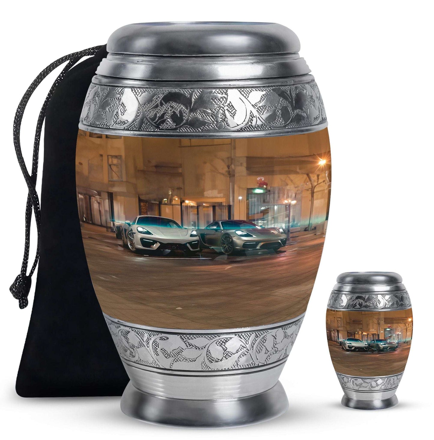 Car Theme Large Urn With 1 Keepsake Urn