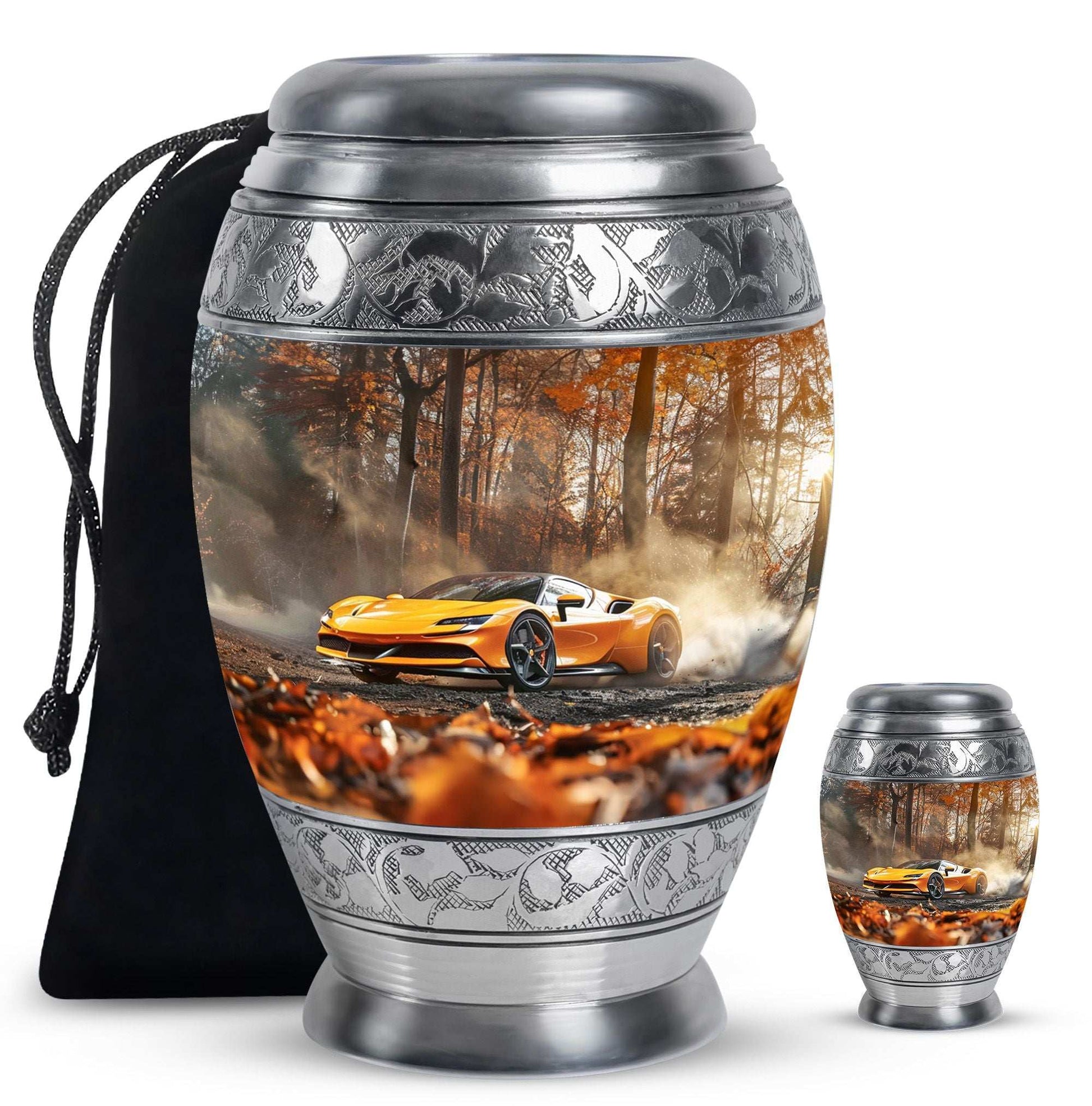 Car Theme Large Urn With 1 Keepsake Urn