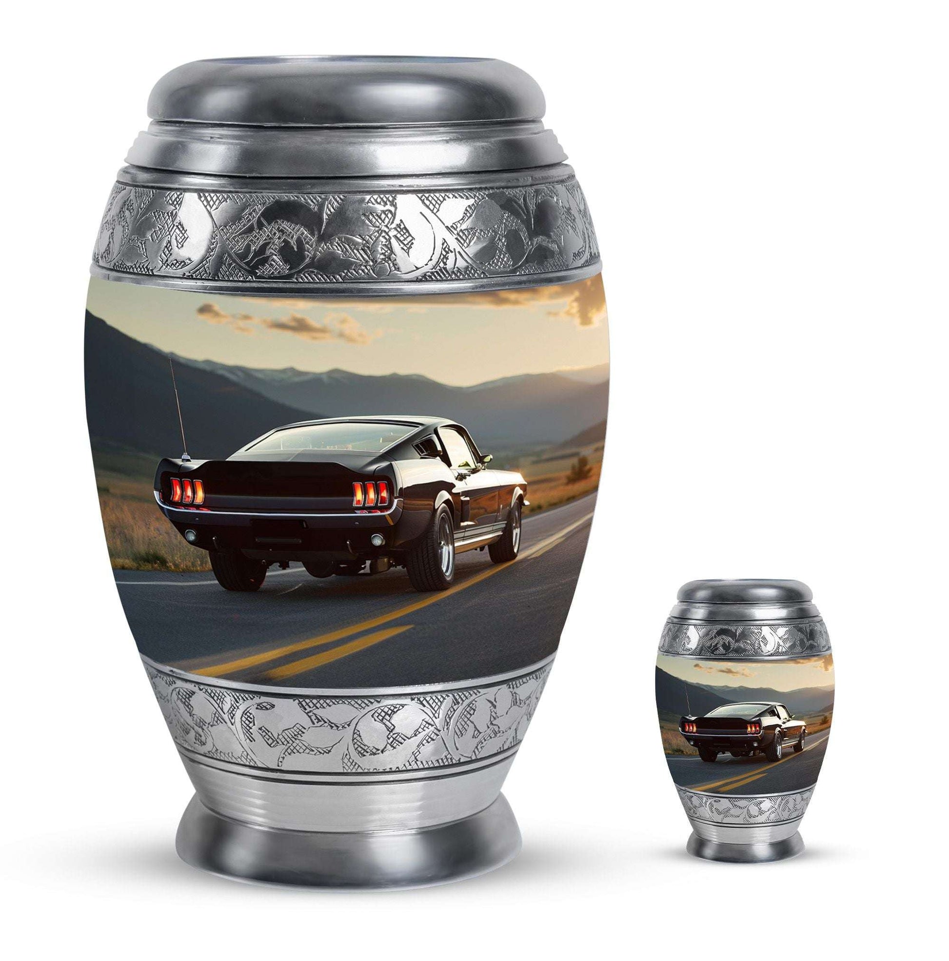 Car Theme Large Urn With 1 Keepsake Urn