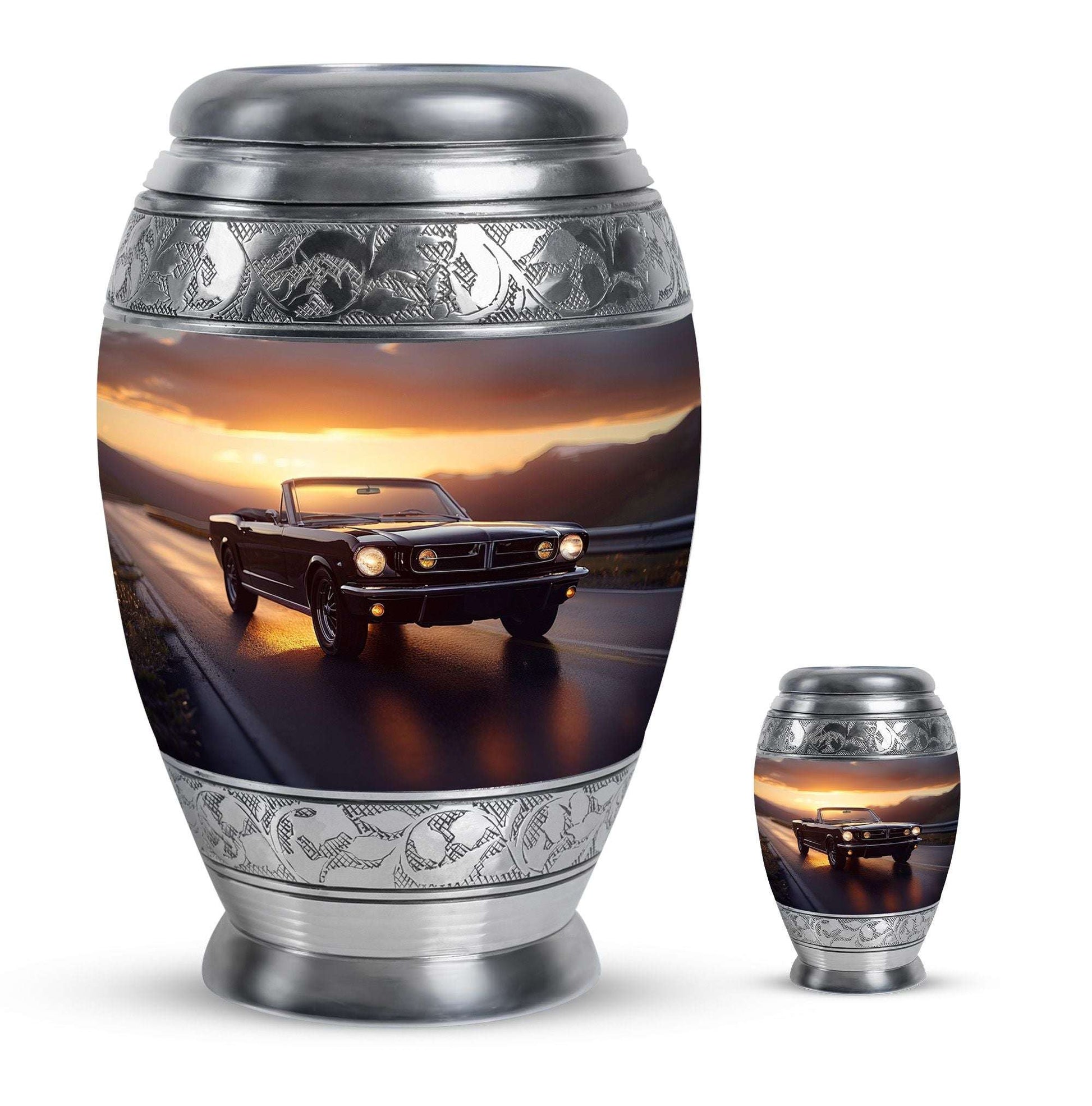 Car Theme Large Urn With 1 Keepsake Urn