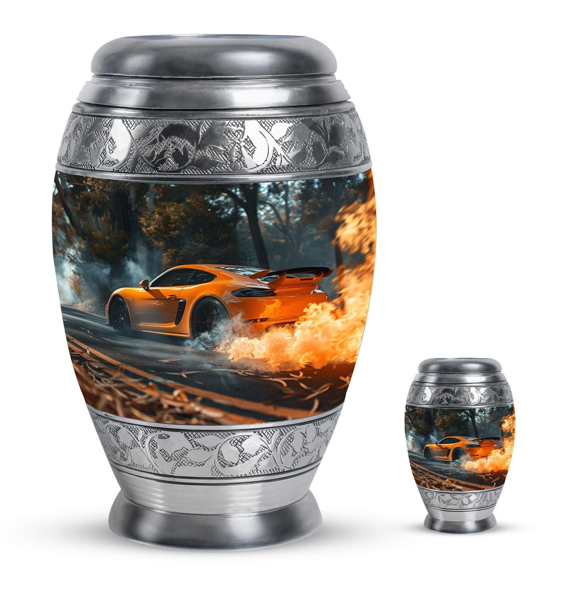 Car Theme Large Urn With 1 Keepsake Urn