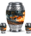Car Theme Large Urn With 2 Keepsake Urn