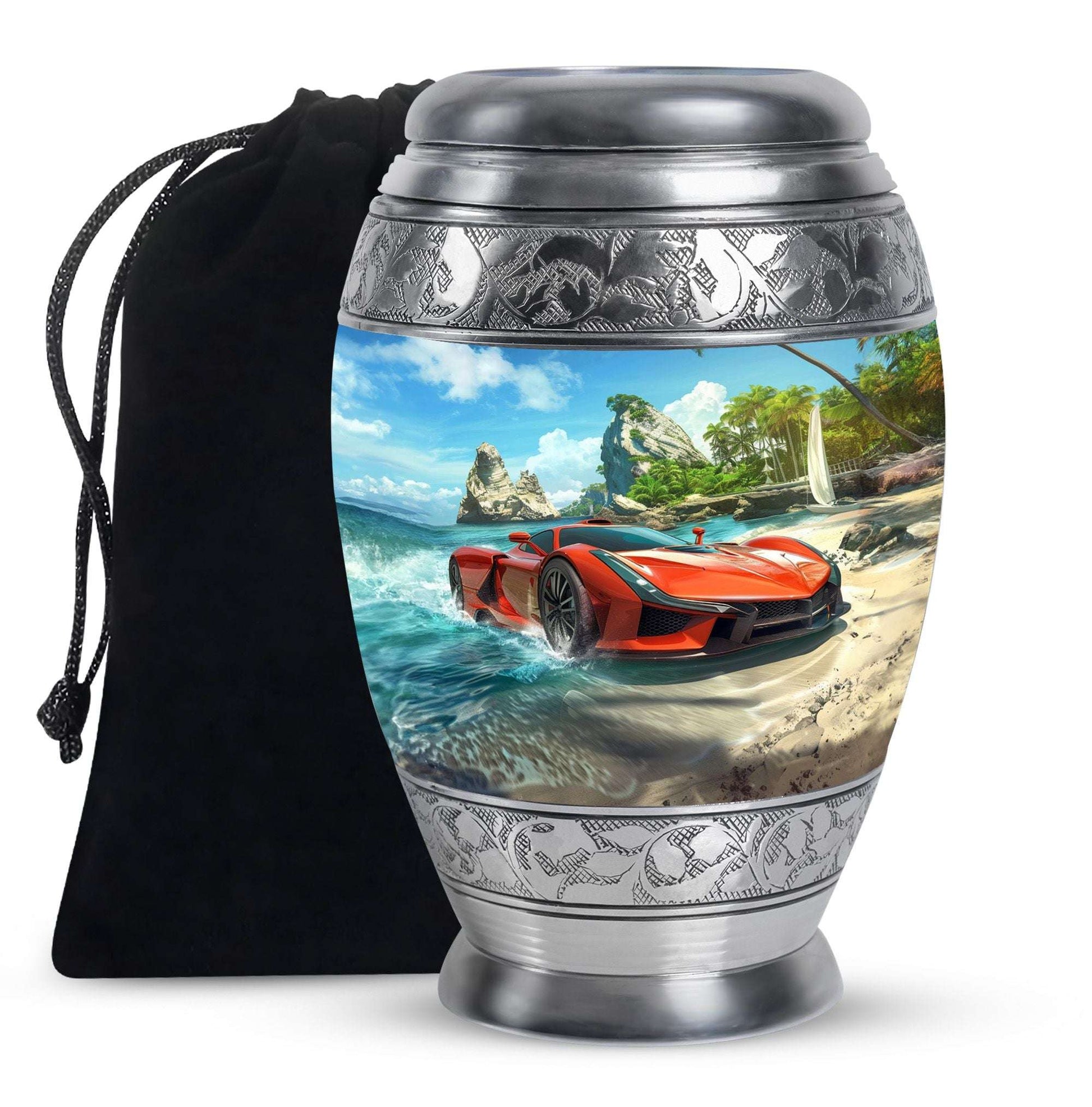 Car Theme Large Urn 10 Inch