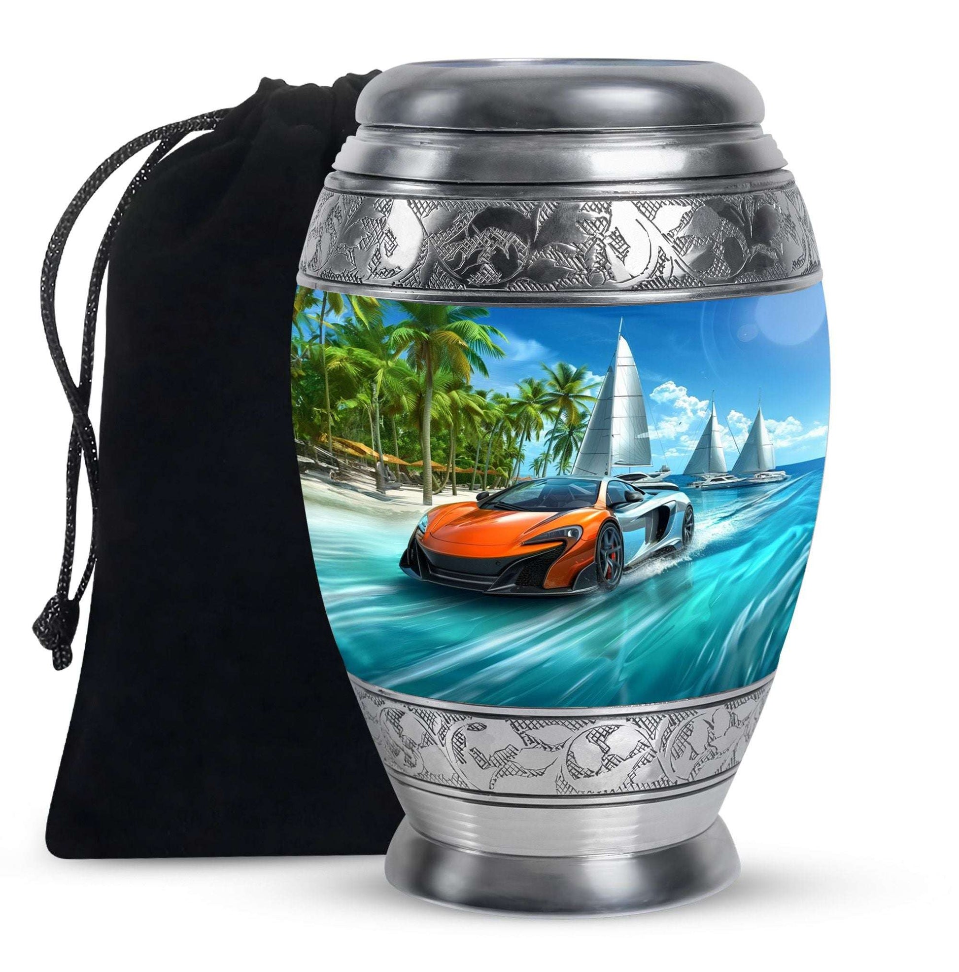 Car Theme Large Urn 10 Inch