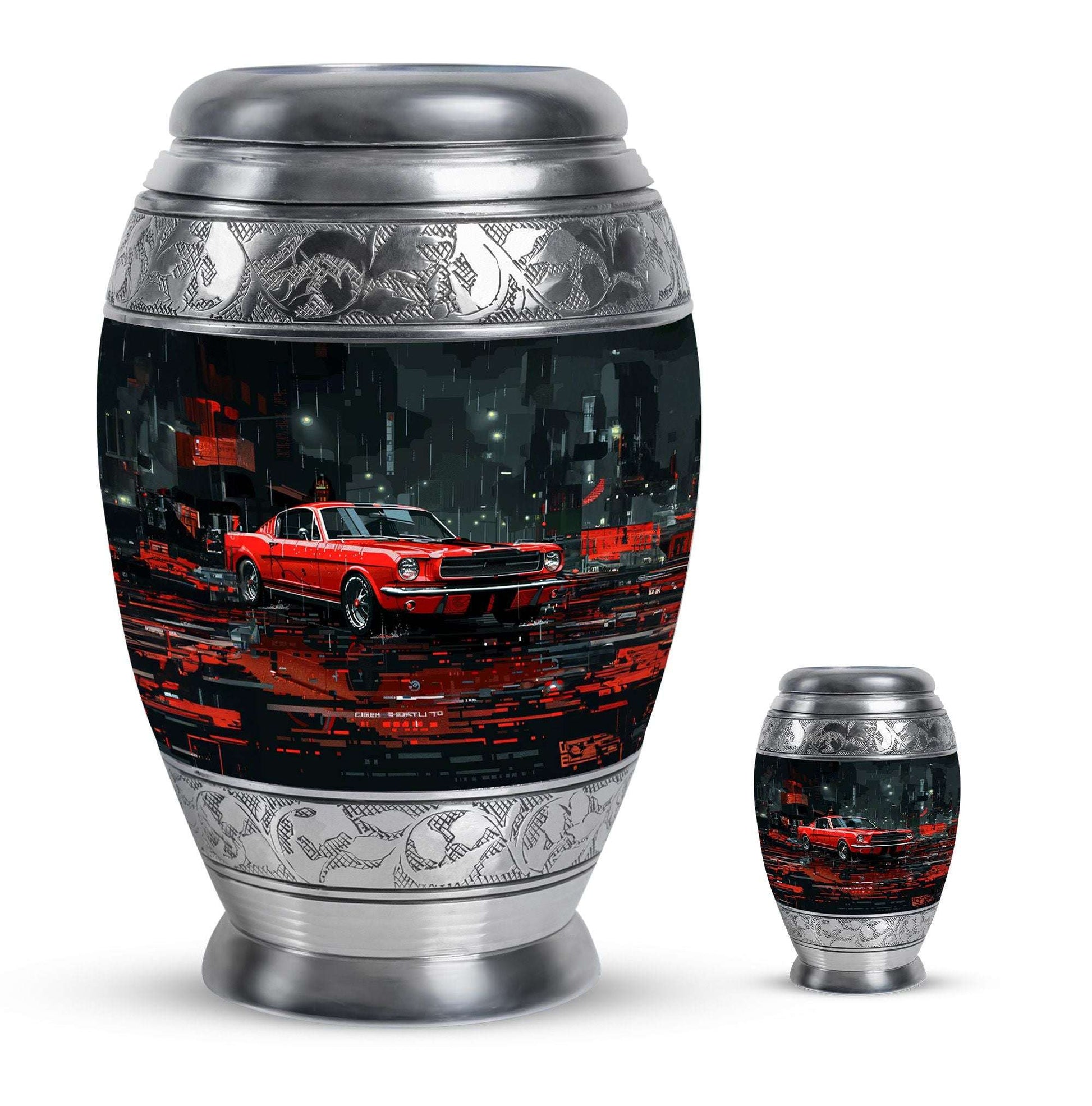 Car Theme Large Urn With 1 Keepsake Urn