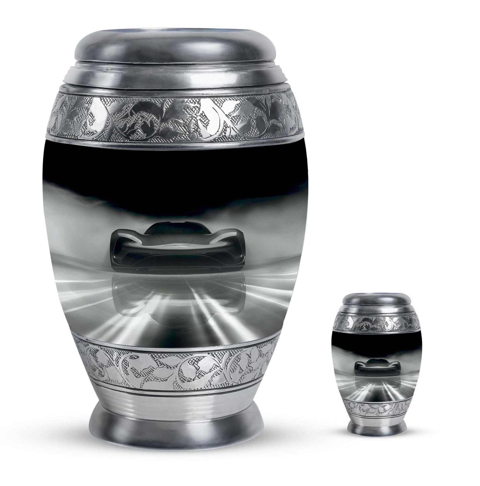 Car Theme Large Urn With 1 Keepsake Urn