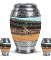 Baseball Theme Large Urn With 2 Keepsake Urn