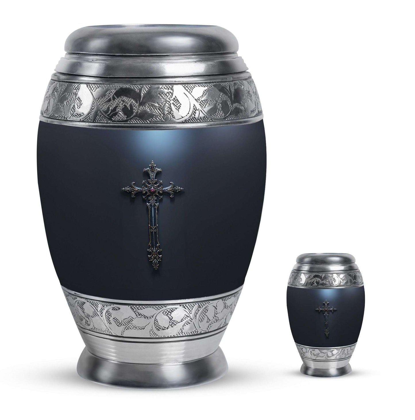 Cross Theme Large Urn With 1 Keepsake Urn