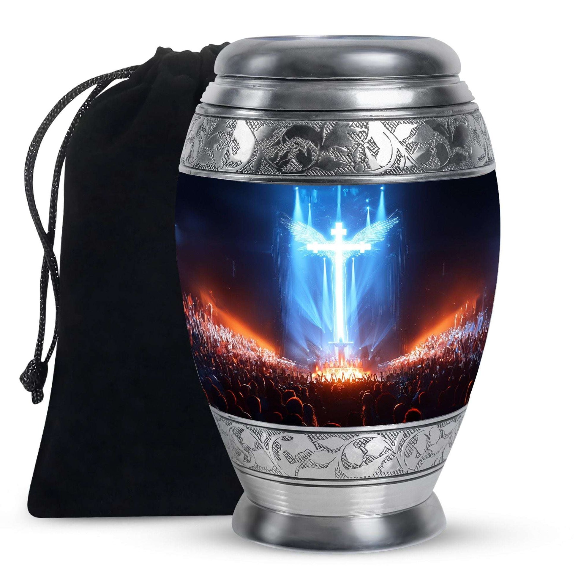 Cross Theme Large Urn 10 Inch