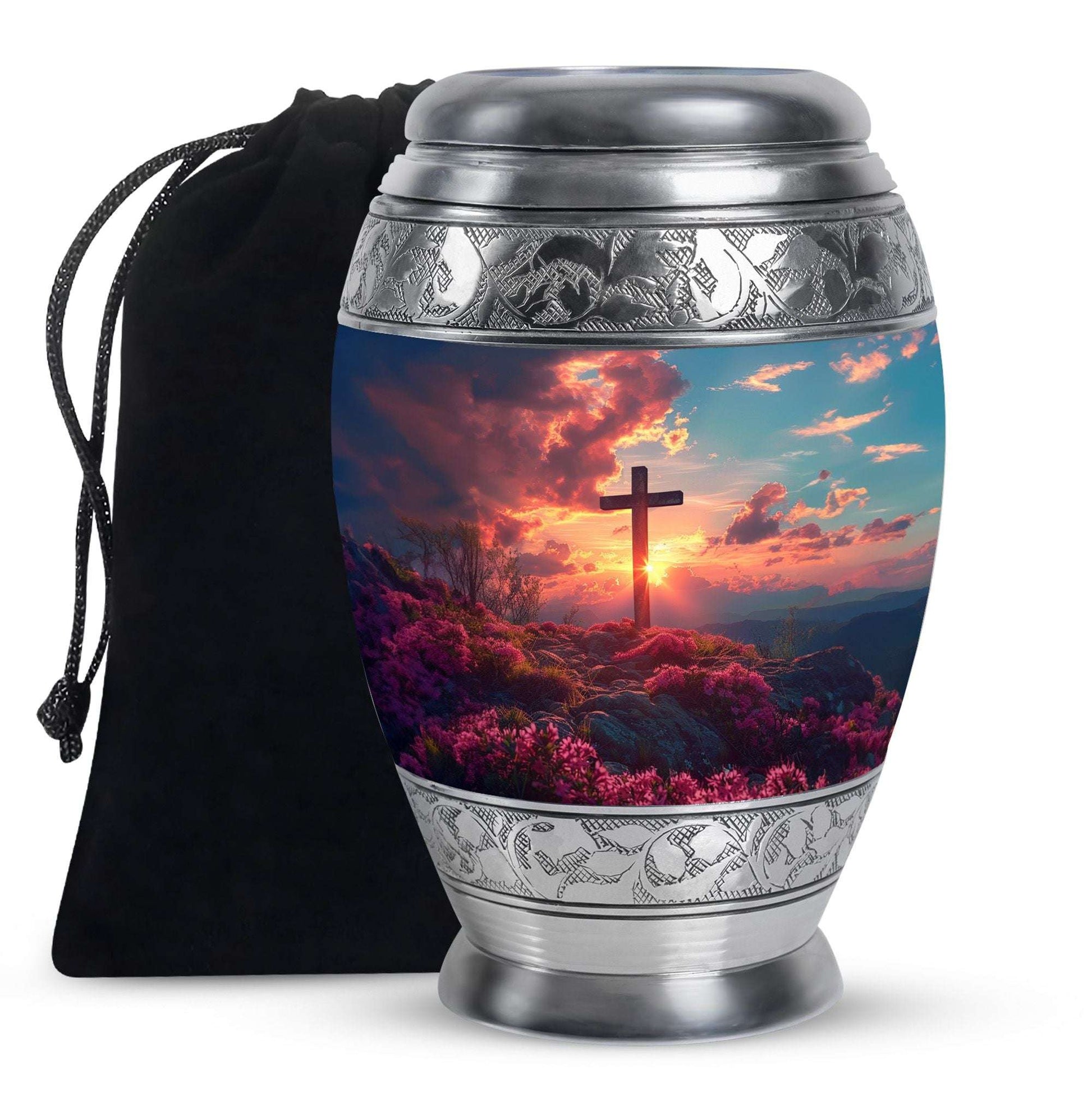 Cross Theme Large Urn 10 Inch